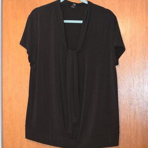 Womens Dressy Black Short Sleeve Blouse XL